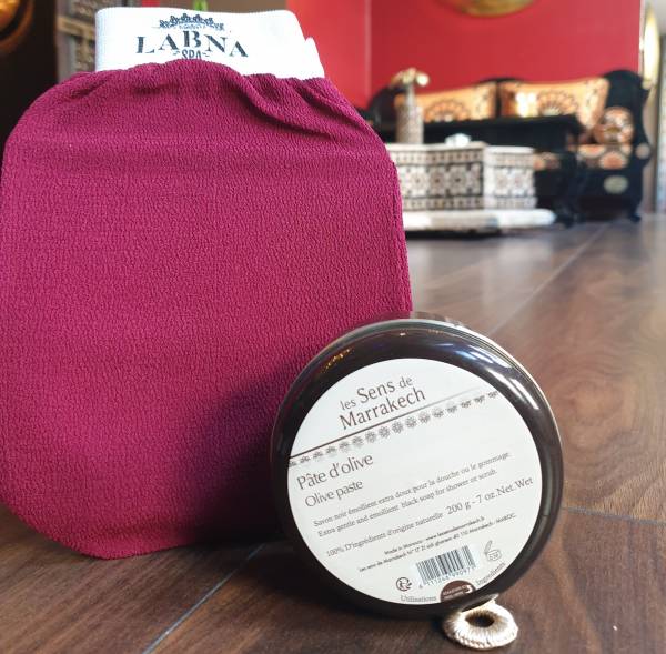 Savon noir et gant de kessa